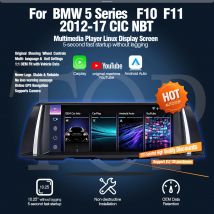 AUTOTOP inalámbrico YouTube en CarPlay Android auto pantalla Multimedia para BMW 5 Series F10 F11 2012-2017 CIC NBT GPS pantalla táctil