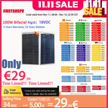 Pannello solare bifacciale 100w 200W 18V Pannelli solari trasparenti Cella solare monocristallina per kit sistema di carica batteria 12V