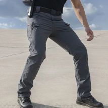 Die vier Jahreszeiten Mann schlanke einfarbige mehrere Taschen funktionelle elastische Kraft wasserdichte schnell trocknende taktische Hose