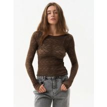 Langarm T Shirts Für Frauen Ästhetische Kleidung Oansatz Ropa Mujer Sehen Durch Spitze Crop Top Slim Fit Camisetas Y2k Zubehör