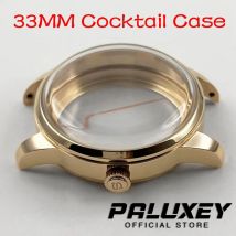 33MM Rose Gold Ladies Women Cocktails Stainless Steel Watch Case S Crown Fit for NH34 NH35 NH36 NH38 NH39 NH70 NH72 Movement