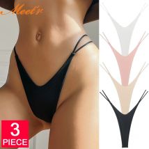 Meet'r 3 teile/satz Frauen sexy niedrige Taille Tanga Höschen nahtlose dünne Seil Unterwäsche weibliche G String Dessous Versuchung Bikini