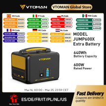 VTOMAN JUMP600X Batteria extra 640Wh per VTOMAN JUMP600X e JUMP600 600W Backup LiFePO4 (LFP)