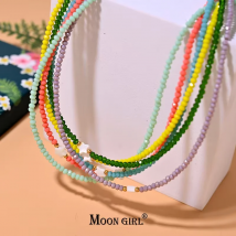 Shell Stern Kristall Halsband Halskette für Frauen Mode Facettierte Perle Collares Para Mujer Sommer Schmuck Zubehör MOND MÄDCHEN Design