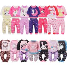 2 Stück/Set Kawaii Tier-Pyjama-Anzug für 43 cm große Babypuppen, Kleidungszubehör und 18 Zoll große amerikanische Puppen, Mädchenspielzeug unserer Generation