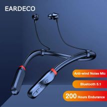EARDECO 200-godzinne odtwarzanie słuchawki Bluetooth basowe słuchawki bezprzewodowe słuchawki z pałąkiem na kark słuchawki z mikrofonem sportowy zestaw słuchawkowy stereo