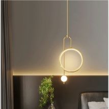 Lampada a sospensione moderna con sfera di vetro ad anello semplice, soggiorno di lusso, studio, lampadario a sospensione, camera da letto, testata, illuminazione decorativa