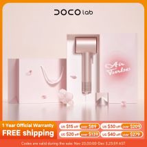 DOCO Asciugacapelli ad alta velocità 75 m/s 200 milioni di ioni negativi Cura dei capelli 110000 giri/min Regalo professionale leggero per viaggi a casa