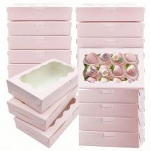 10/20 pz Scatole di Caramelle Torta di Carta Kraft Rettangolo Finestra Aperta Gioielli di Nozze Cioccolato Scatole di Imballaggio Regalo di Cottura Del Partito forniture