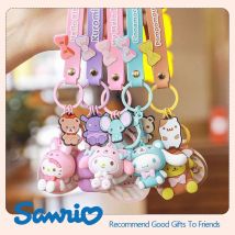 Sanrio Cartoon Tier Kuromi Hallo Kitty Cinna moroll Pompon purin Melodie Action figur Anhänger Schlüssel bund Schlüssel ring Spielzeug Kind Geschenke