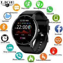 LIGE inteligentny zegarek mężczyźni kobiety w pełni dotykowy ekran sportowy zegarek do fitnessu mężczyzna IP67 wodoodporny Bluetooth dla androida IOS Smartwatch mężczyźni