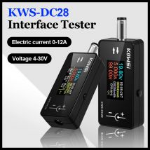 KWS-DC28 Schnittstellentester, 4–30 V, 12 A, Spannung, Stromtester, digitales Voltmeter, Amperemeter, 0,96 Zoll TFT-Farbbildschirm, Leistungsmesser