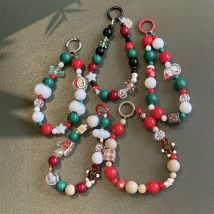 Nette Weihnachten Telefon Kette Anhänger Handgelenk Strap Anti-verloren Lanyard Festival Für iPhone Dekorative Strap Armband Telefon Zubehör