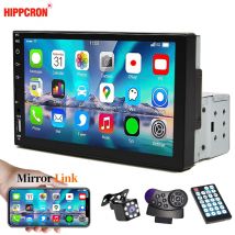 Hippcron Autoradio 1 Din MP5 Multimedia Player Mirror Link HD 7" Touchscreen FM Receiver ISO Stromversorgung mit Aux-Eingang Bluetooth USB