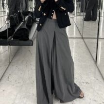 Hosen mit weitem Bein Frauen verlieren lässig schick hohe Taille ins solide Harajuku koreanischen Stil Mode Frühling weiblich in voller Länge Temperament