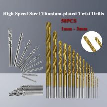 50 teile/satz 1/1/1/2/2/3mm Spiralbohrer Vielzahl von Titan-Bohr werkzeugen aus Hoch geschwindigkeit stahl für Holz metall