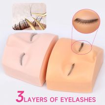 3-lagiger Wimpern-Schaufensterpuppenkopf zum Üben von Wimpern, Make-up-Werkzeug, Verlängerungen, Wimpern, Pfropfen, Trainingsgeräte, Make-up-Übungsmodell