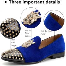 2026 New Fashion Gold Top Men Velvet Dress Shoes Plus Size Mens Handmade Loafers Men's Flats Party and Wedding Shoes
