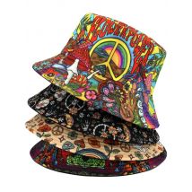 Summer Fashion Print Bucket Hat for Men Women Sun Protection Panama Beach Travel Sun Gorras Fishing Fisherman Hat Double Side