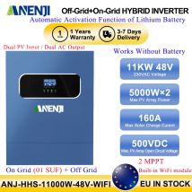 Inverter solare ibrido 11KW 6.2KW 4KW Sinusoidale puro Off Grid Tie Inverter 48V 24V 230VDC Caricatore solare MPPT integrato 160A 120A 100A
