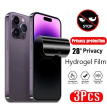 3 Pezzi Pellicola Idrogel Anti-Spia per iPhone 17 16 15 14 13 12 11 Pro Max Protezione Schermo Privacy 14 Plus Non in Vetro 16E