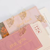 10 Stück Gold Rose Blume Büroklammer Großhandel Metall Diy Blume Planer Schreibwaren Lesezeichen Geschenk geformte Büroklammern