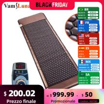 1.9x0.6m Tormalina a infrarossi lontani Tappetino riscaldante in pietra di germanio Pietre calde elettriche Materasso per terapia di riscaldamento per alleviare il mal di schiena