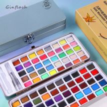 Ginflash 50/90 farben Solide Pigment Aquarell Farben Set Mit Wasser Farbe Tragbare Pinsel Stift Professionelle Malerei Kunst Liefert
