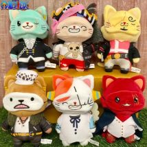 Original Anime ein Stück beweglich mit Katze Plüsch Puppe cos Ruffy Zoro Sanji Ace Patch Spielzeug gefüllt Plüsch Anhänger Festival Geschenke