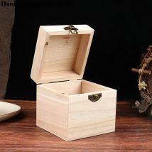 Retro Wooden Box Postcard Storage Organizer Box Retro Jewelry Box Desktop Handmade Wood Clamshell Storage Hand Decoration