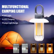 LED Camping Lantern Rechargeable Portable Flashlight Multifunctional Work Light  Hanging Tent Lamp for Fishing Hiking Outdoor
