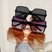 Marke Designer Mode Übergroßen Sonnenbrille Frauen Kunststoff Weiblichen Großen Rahmen Gradienten Sonnenbrille UV400 gafas de sol mujer