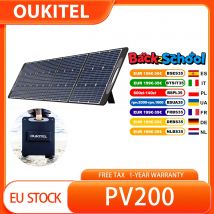 Panel solar plegable OUKITEL PV200, eficiencia de conversión solar 21,7%, resistente al agua IP65, amplia compatibilidad, duradero y a prueba de salpicaduras