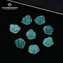 5 Pc/lot Natural Stone Guatemala Jadeite Carved Flower Shape Bead For Jewelry Making DIY Necklace Bracelet Accessory Wholesale