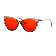 SHINU Brille für Damen, Cat-Eye-TR90-Rahmen, Anti-Blaulicht-Brille, rote Linse für besseren Schlaf, orangefarbene Linse für Langzeitspiele oder Arbeit
