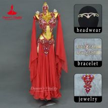 Bauchtanz Performance Custome Anzug für Frauen maßge schneiderte ab Steine BH langen Rock 2 stücke erwachsene Kinder orientalische Bühne Outfit