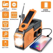 Radio di emergenza a energia solare da 10000mAh ricarica USB Radio a manovella FM AM WB NOAA Radio meteorologica con torcia a LED Power Bank