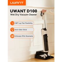 Aspirapolvere asciutto e bagnato UWANT D100 180 ° Mop sottovuoto Lay-Flat tutto in uno con aspirazione 18000Pa Spinta stick antiodore autopulente automatica