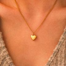 Edelstahl Halsketten verzierten Luxus Herz Anhänger Kette neue Senior Halskette für Frauen Schmuck Hochzeitstag Geschenke