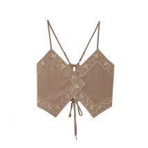 2025, Sommer, neues Produkt, Damenbekleidung, modisches französisches Retro-Stickdesign, sexy, schlanke Strapsweste