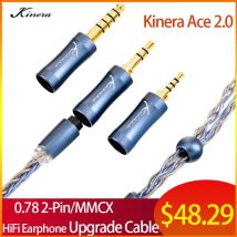 Kinera Ace 2.0 Cavo per auricolari HIFI Cavo di aggiornamento modulare 2.5 + 3.5 + 4.4mm Spina staccabile Filo di rame argento 0.78 Cavo 2pin/MMCX