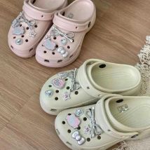 Hello Kitty Silvery Shoe Charms Set Cute Cartoon Plastics Decorations for Clogs & Sandals Perfect Gift for Boy Girl