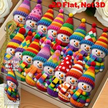 16Pcs Wooden Snowman Christmas Ornament 2D Flat Xmas Tree Hanging Pendant 2026 New Year Home Wall Fireplace Decoration Kids Gift