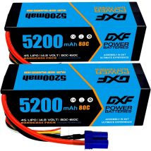 DXF 4S Lipo Batteria 14.8V 80C 5200mAh con spina EC5 Custodia rigida per 1/8 Buggy Truggy Offroad Barca Auto Barca Camion RACING Elicottero