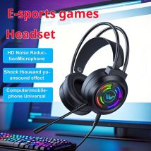 Gaming-Headset, kabelgebundener Kopfhörer mit Geräuschunterdrückung, am Kopf montiert, mit Mikrofon, Chat-Headset für Computer und Laptop
