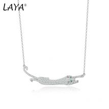 Laya Leopard Halskette für Frauen glänzend Zirkon einzigartiges Design Zubehör Party Hochzeit Sterling Silber Luxus edlen Schmuck