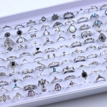 20 sztuk/partia Vintage Bohemia geometria kwiaty liść pierścionki dla uroku kobiety Mix styl kolor moda biżuteria akcesoria do prezentów hurtowo