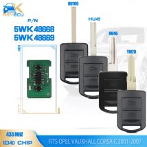 KEYECU 5WK48669 Fernbedienungsschlüssel 2 Tasten 433,92 MHz ID40 Chip Fob für Opel Vauxhall Corsa C 2001 2002 2003 2004 2005 2006 2007