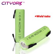 Batteria ricaricabile CITYORK 1.2V AA 2200mah cella nimh con linguette di saldatura per rasoio elettrico fai da te rasoio braun spazzolino da denti giocattoli
