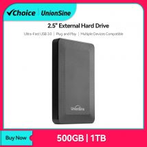 UnionSine 2,5-Zoll-Festplatte, tragbare externe Festplatte, 500 GB/1 TB Speicher, Hochgeschwindigkeits-Flash-Laufwerk, Festplatte für Gaming/Desktop/Laptop/PS4